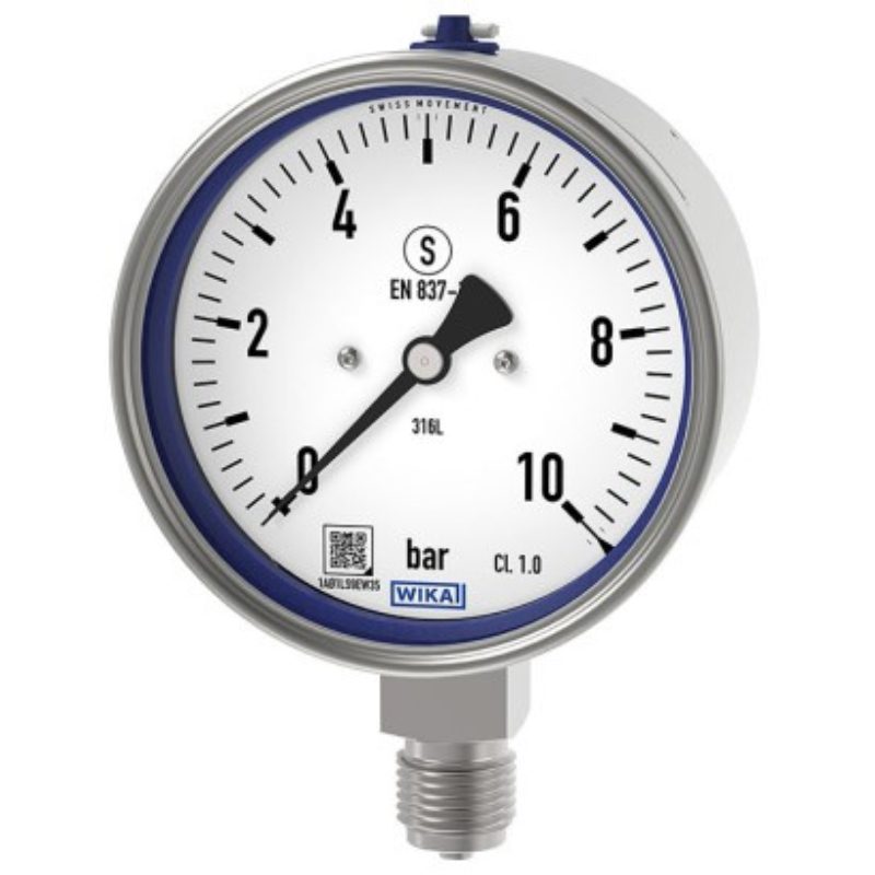 Bourdon tube pressure gauge, stainless steel