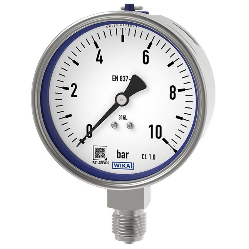 Bourdon tube pressure gauge, stainless steel