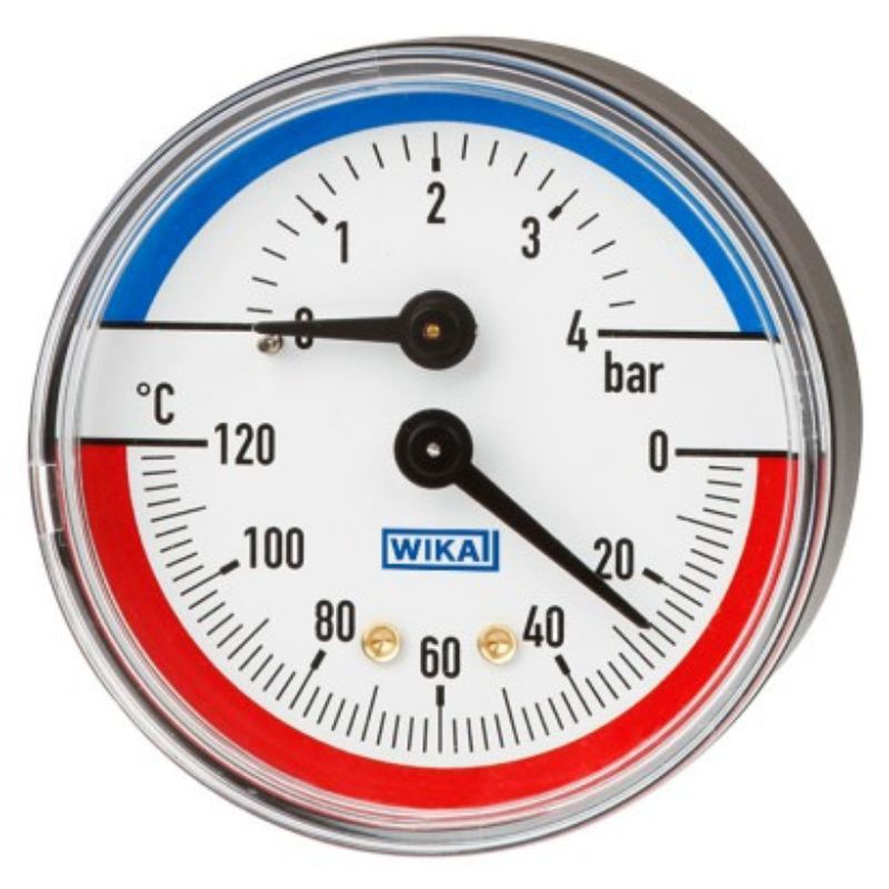 Bimetal thermomanometer